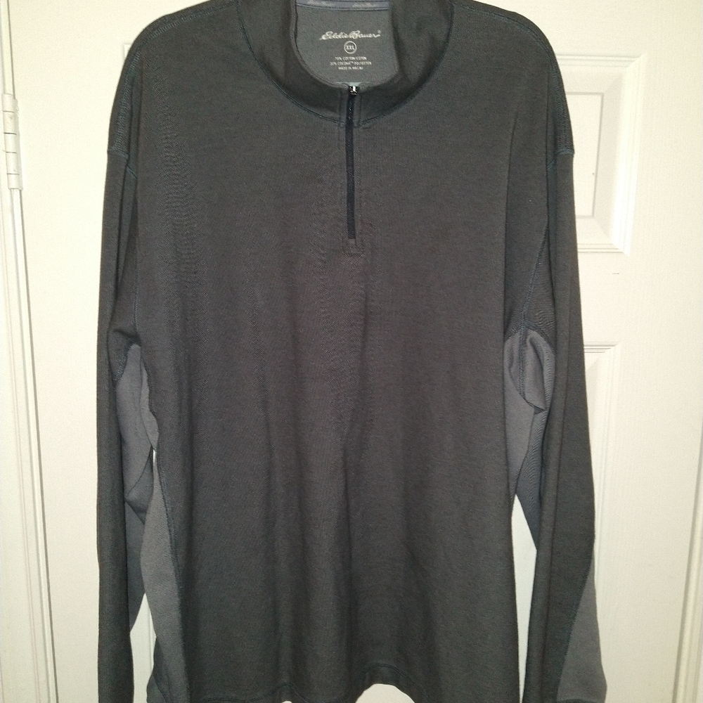 Eddie Bauer Gray Quarter Zip Pullover Men's sz XXL.